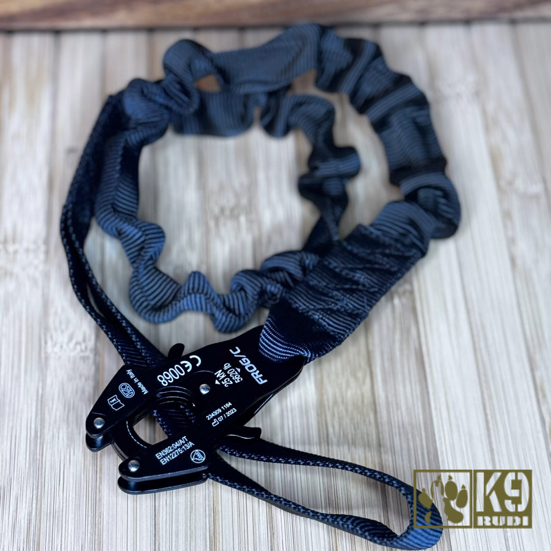 Bungee Frog Dog Lead with Traffic Handle - Black