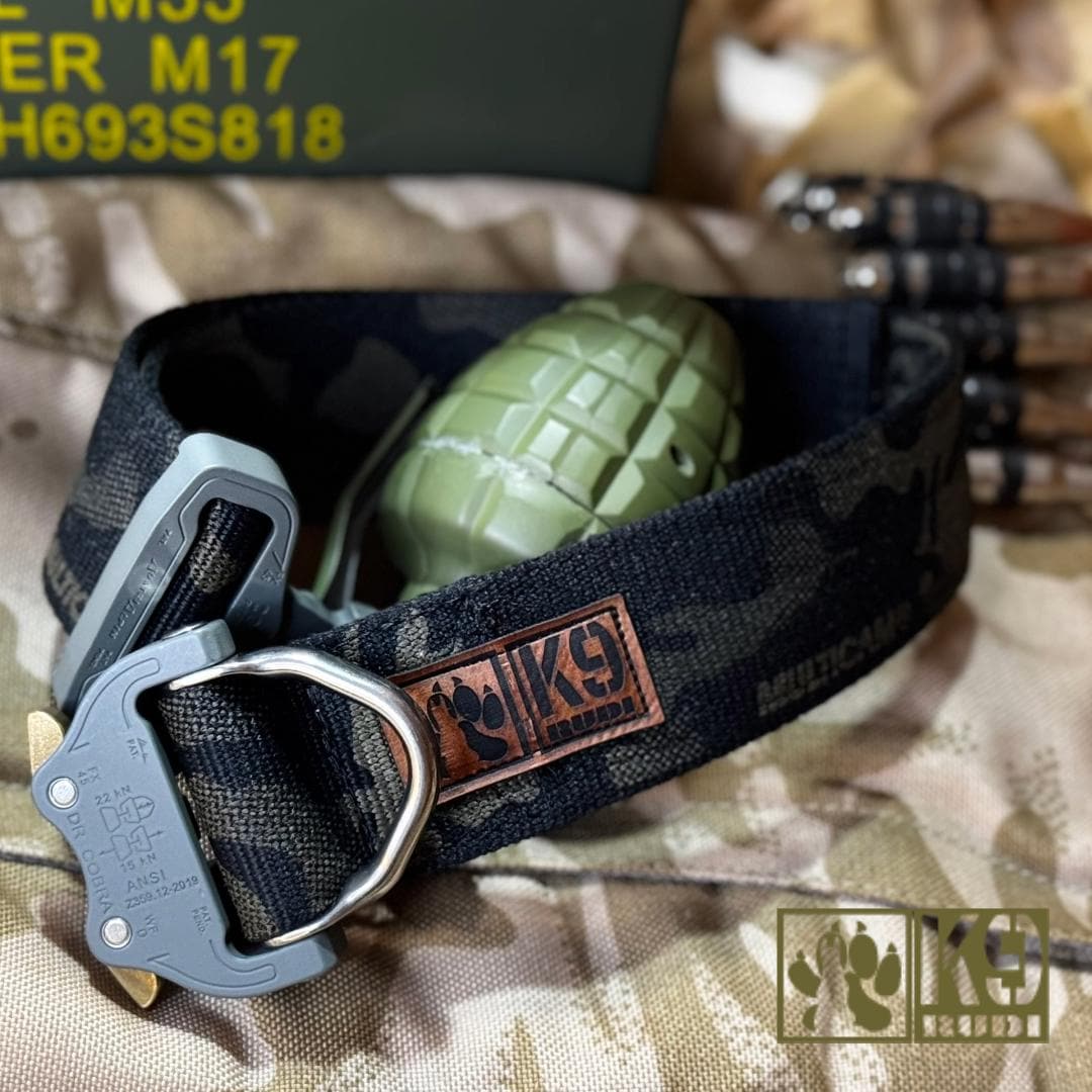 Tactical working Dog Collar AustriAlpin Cobra Gray multicam 45mm / 1.75 inch